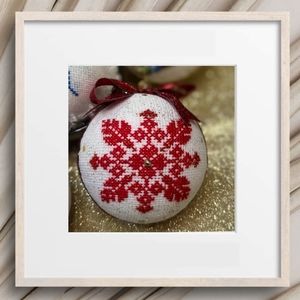 Christmas ball toy home decor exclusive handmade red gift. Ornaments